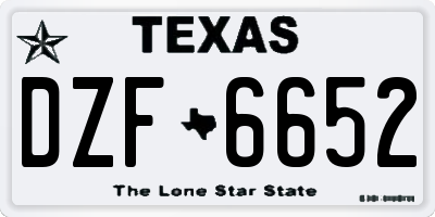 TX license plate DZF6652