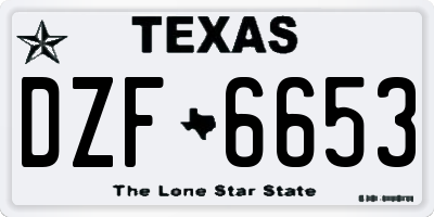 TX license plate DZF6653