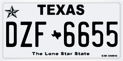 TX license plate DZF6655