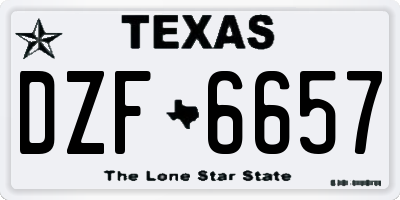 TX license plate DZF6657