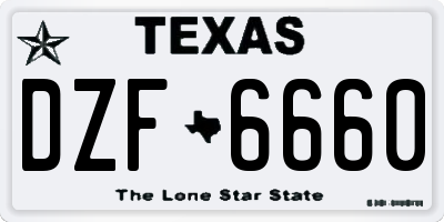 TX license plate DZF6660