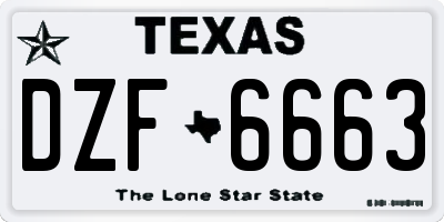 TX license plate DZF6663