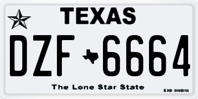 TX license plate DZF6664