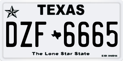 TX license plate DZF6665