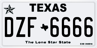 TX license plate DZF6666