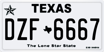 TX license plate DZF6667