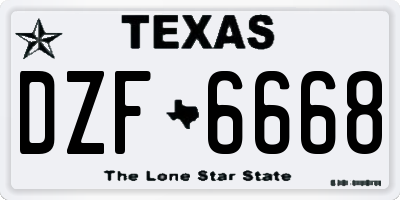 TX license plate DZF6668