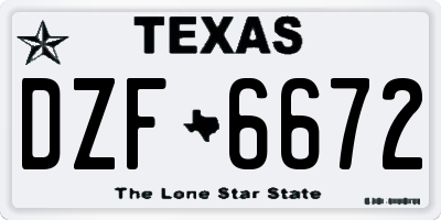TX license plate DZF6672