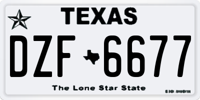 TX license plate DZF6677