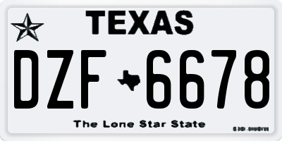 TX license plate DZF6678