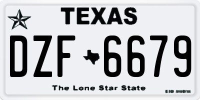 TX license plate DZF6679