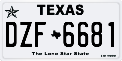 TX license plate DZF6681