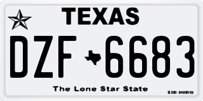 TX license plate DZF6683