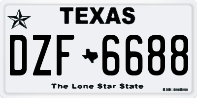TX license plate DZF6688