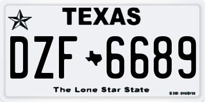 TX license plate DZF6689