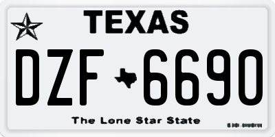 TX license plate DZF6690