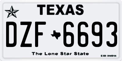 TX license plate DZF6693
