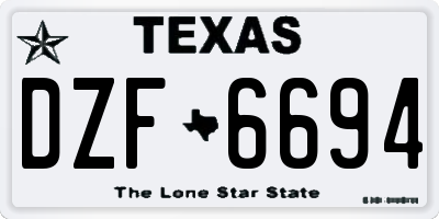 TX license plate DZF6694
