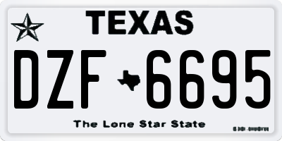 TX license plate DZF6695