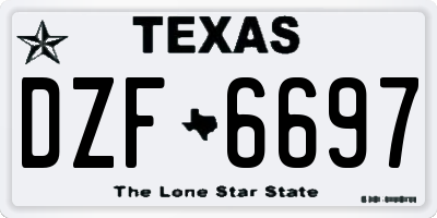 TX license plate DZF6697