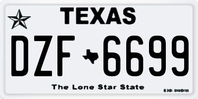 TX license plate DZF6699