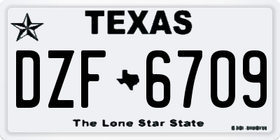 TX license plate DZF6709