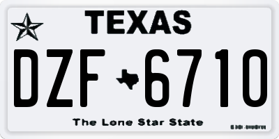 TX license plate DZF6710