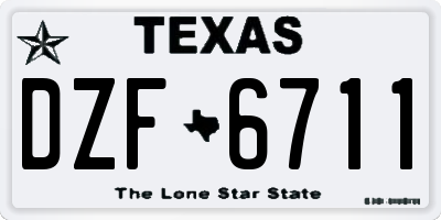TX license plate DZF6711