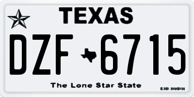 TX license plate DZF6715
