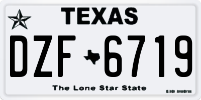 TX license plate DZF6719