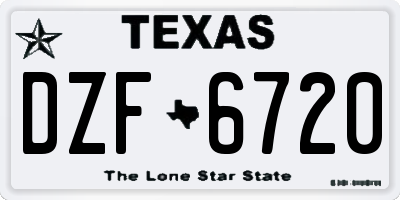 TX license plate DZF6720