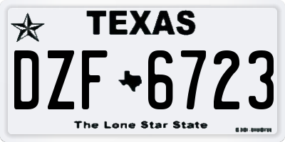 TX license plate DZF6723