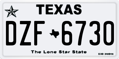 TX license plate DZF6730