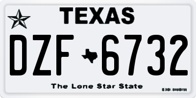 TX license plate DZF6732
