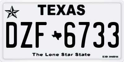 TX license plate DZF6733