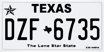 TX license plate DZF6735
