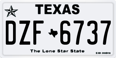 TX license plate DZF6737