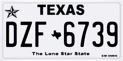 TX license plate DZF6739