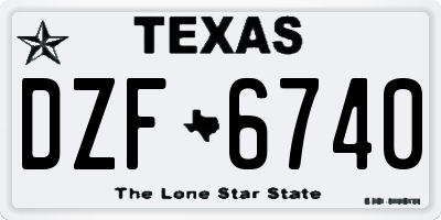 TX license plate DZF6740