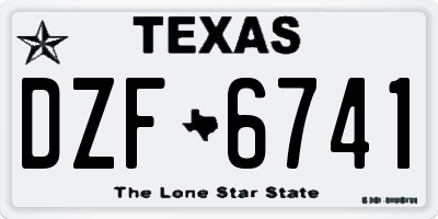 TX license plate DZF6741