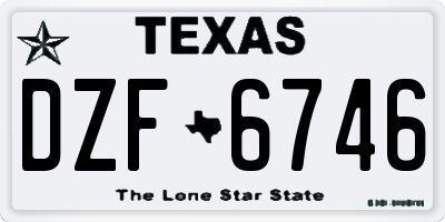TX license plate DZF6746