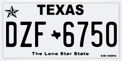 TX license plate DZF6750