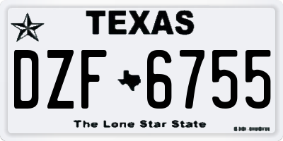 TX license plate DZF6755