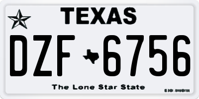 TX license plate DZF6756