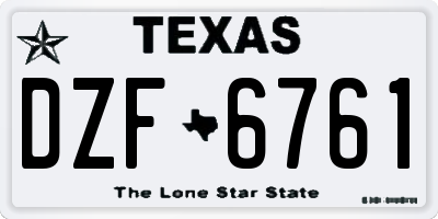 TX license plate DZF6761