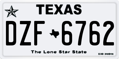 TX license plate DZF6762