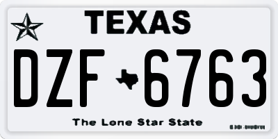 TX license plate DZF6763