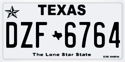 TX license plate DZF6764