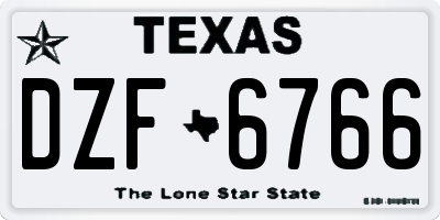 TX license plate DZF6766
