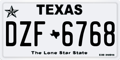 TX license plate DZF6768